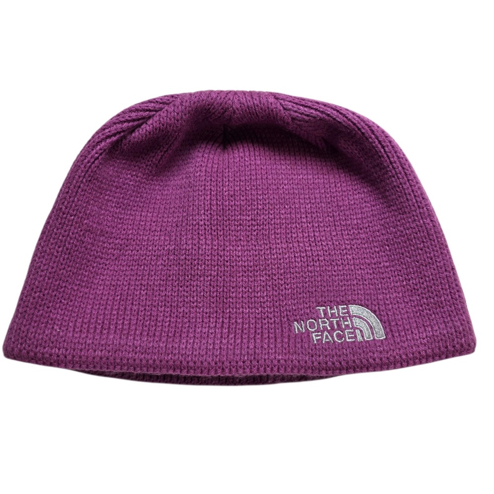 The North Face Beanie Unisex Adult Purple Knitted Acrylic Winter Outdoors Skiing